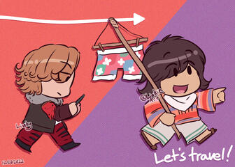 Eiji and Ankh Chibis